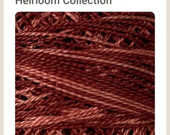 Valdani Thread/ Pearl Cotton # H204 / Nostalgic Rose color  / Variegated color / Wool Applique / Punch Needle / Hand Quilting thread