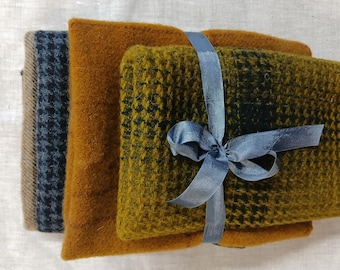 Hand Dyed Felted Wool Fabric Bundle / felted wool / hand dyed wool