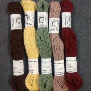 French Wool Floss / Lane pour Tapestry Wool Floss / Embroidery Floss / Wool Applique/ Mending/ Merino wool floss / Needle Punch