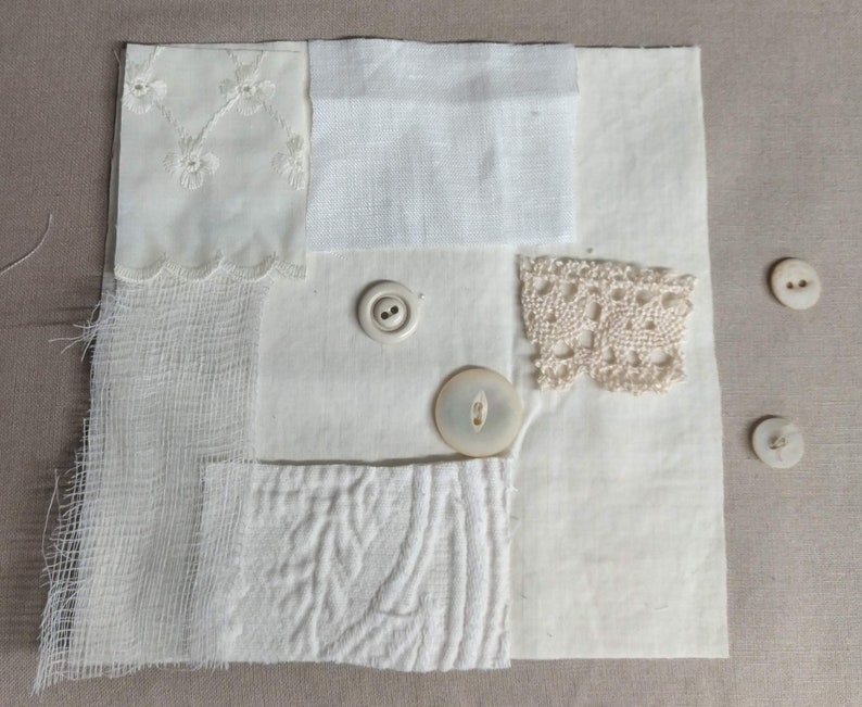 Slow Stitch kit/Beginner Slow Stitch project/Sashiko stitching/ Slow Stitch project/Collage/ Mindful Stitching/Textile Art/Boro Collage/ image 5