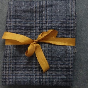 Plaid Felted Wool / Washed wool / Felted wool / Blue/purple wool / rug hooking /  wool applique