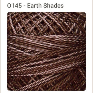 Valdani Perle Cotton Thread / Size 12 / Color # 0145 / Earth Shades / Wool Applique thread / Embroidery / Crochet / Quilting thread