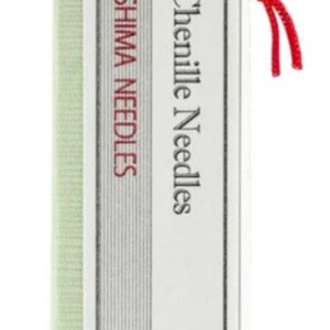 May include: A green and white package of Tulip #24 Chenille Needles. The package has a red string attached to a hole at the top. The package is labeled "Hiroshima Needles" and "Tulip Made in Japan".