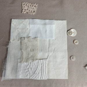 Slow Stitch kit/Beginner Slow Stitch project/Sashiko stitching/ Slow Stitch project/Collage/ Mindful Stitching/Textile Art/Boro Collage/ image 4