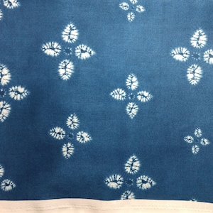 Japanese fabric / Shibori Leaf fabric / Indigo color fabric / Navy blue fabric / Yardage image 2