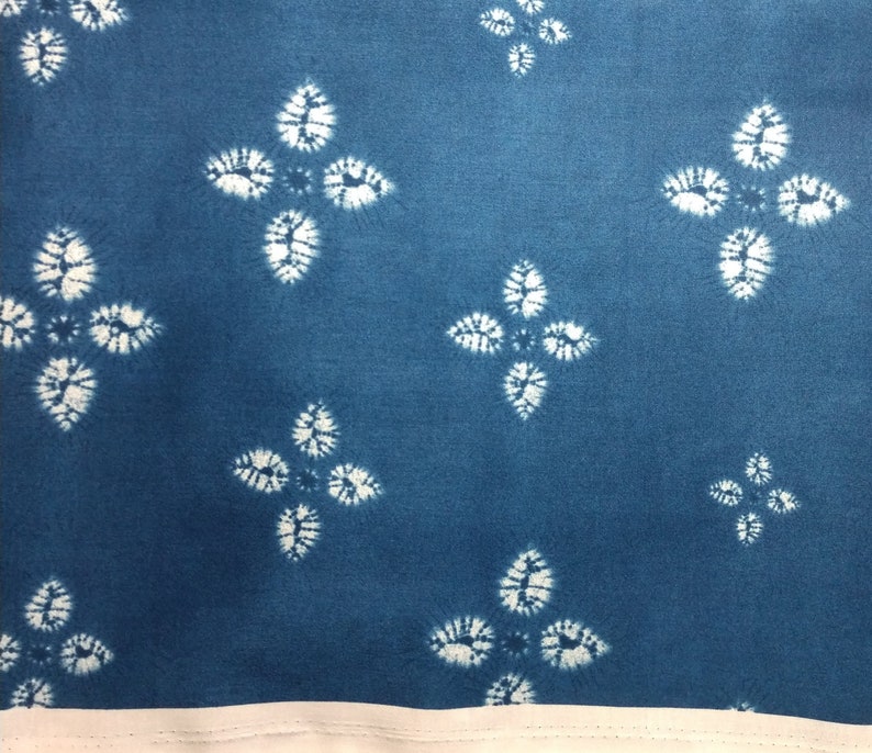Japanese fabric / Shibori Leaf fabric / Indigo color fabric / Navy blue fabric / Yardage image 2