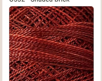 Valdani Perle Cotton thread/ Size 12 / Color 0532 / Shaded Brick / Hand Dyed/ Wool Applique / Hand Quilting thread/ Embroidery thread