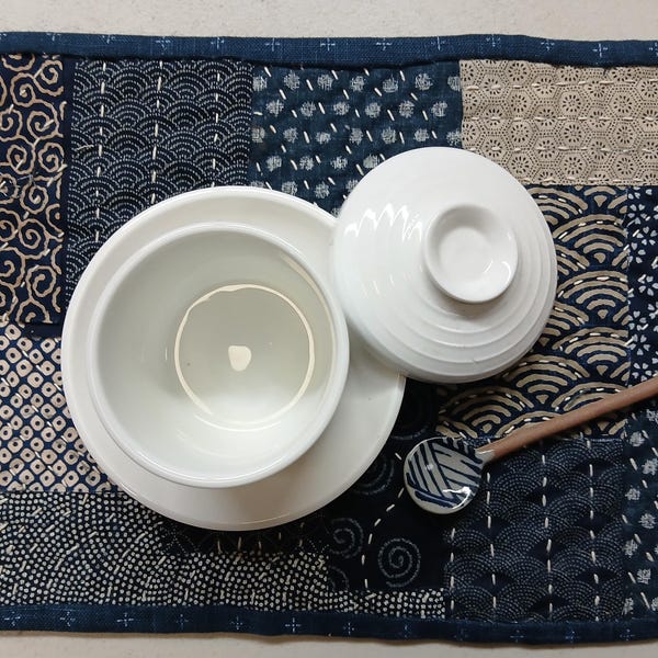Sashiko Tea Mat / Slow Stitch kit / Japanese tea mat / placemat / Slow Stitch /