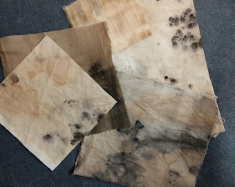 Rust Dyed Fabric / Rust and tea dyed fabric / fabric for collage / fabric for mixed media / hand dyed fabrics