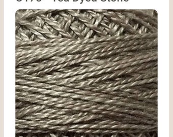 Valdani Perle Cotton Thread: Size 12 Tea Dyed Stone #0178