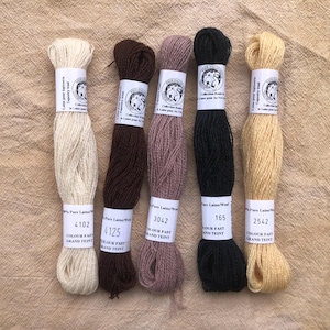French Merino Wool Floss: Embroidery & Mending Thread - 5 Skeins