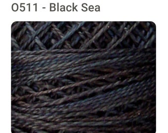 Valdani pearl cotton thread / #0511 Black Sea color / Perle Cotton / Embroidery thread / Variegated thread / Punch Needle