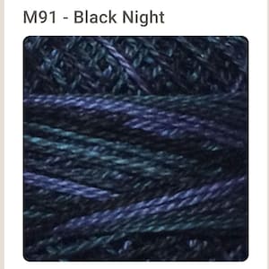 NEW Valdani Thread Perle Cotton Size 12/ Color M91 /Color Black Night/ Variegated / Hand Quilting thread / Machine quilting / Wool Applique