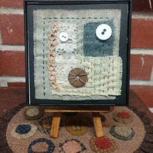 Collage / Boro Collage / Textile Art / Framed Collage / Mixed Media Art / Fabric Collage