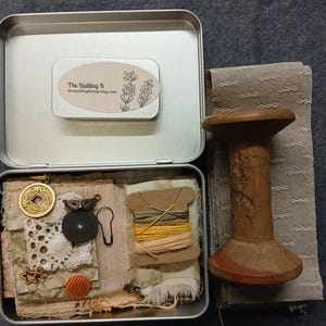 Slow Stitch kit / Meditation Scroll / Slow Stitch kit / Textile art / Collage