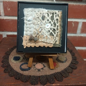 Collage / Boro Collage / Textile Art / Framed Collage / Mixed Media Art / Fabric Collage
