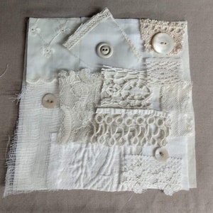 Slow Stitch kit/Beginner Slow Stitch project/Sashiko stitching/ Slow Stitch project/Collage/ Mindful Stitching/Textile Art/Boro Collage/ image 6