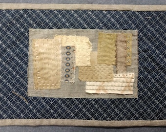 Japanese tea cloth / tea cloth / Japanese tea / Tea ceremony / Sashiko / Boro cloth / table mat / Slow Stitch kit