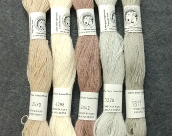 French Wool Floss / Wool Floss / Wool Embroidery Floss / Darning thread / hand dyed wool floss / Textile Art
