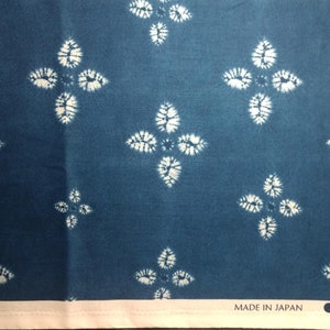 Japanese fabric / Shibori Leaf fabric / Indigo color fabric / Navy blue fabric / Yardage image 1