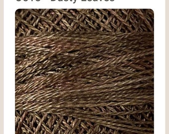 Valdani Perle Cotton thread/ Size 12/ Dusty Leaves # 0518 Colorfast/ Hand Dyed/ Wool Applique/ Hand Quilting/ Wool Applique thread/Stitchery