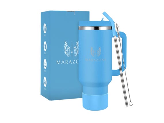 MARAZONE 40 oz Insulated Tumbler with Handle, Stainless Steel Travel Mug