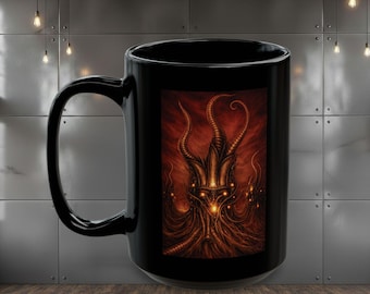 Hell Hydra Mug | Black Ceramic Coffee Cup