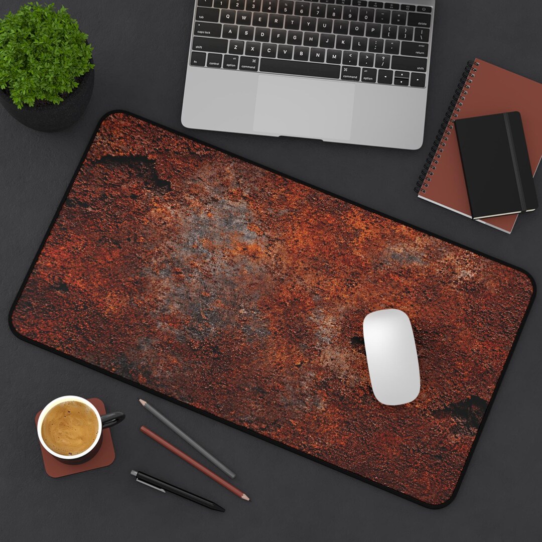 Rust Texture Desk Mat | Grunge Industrial Surface Mousepad - Etsy