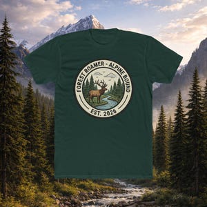 Forest Roamer Alpine Bound T-Shirt | Deer Mountain Badge, EST. 2026