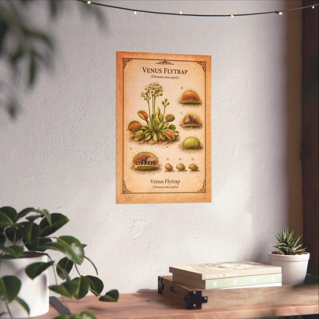 Vintage Botanical Venus Flytrap Poster | Fine Art Poster - Etsy