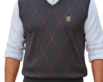 Chaleco de punto vintage de los 90 de los Ohio State Buckeyes con estampado de rombos para hombre, talla L, Vesi Sportswear