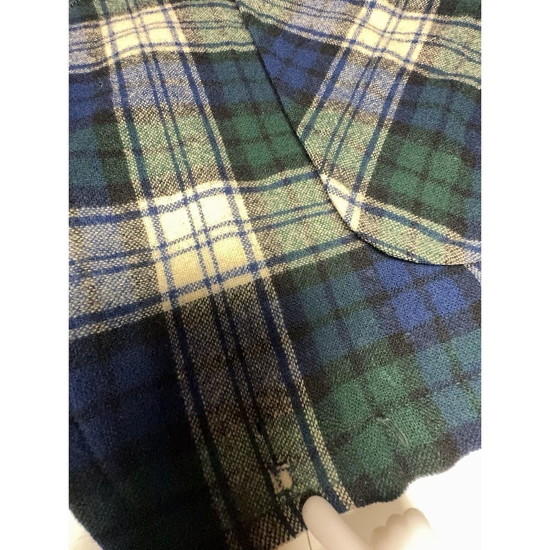 Pendleton Vintage Wool Plaid Chore Jacket Blue Green USA Men's M image 5