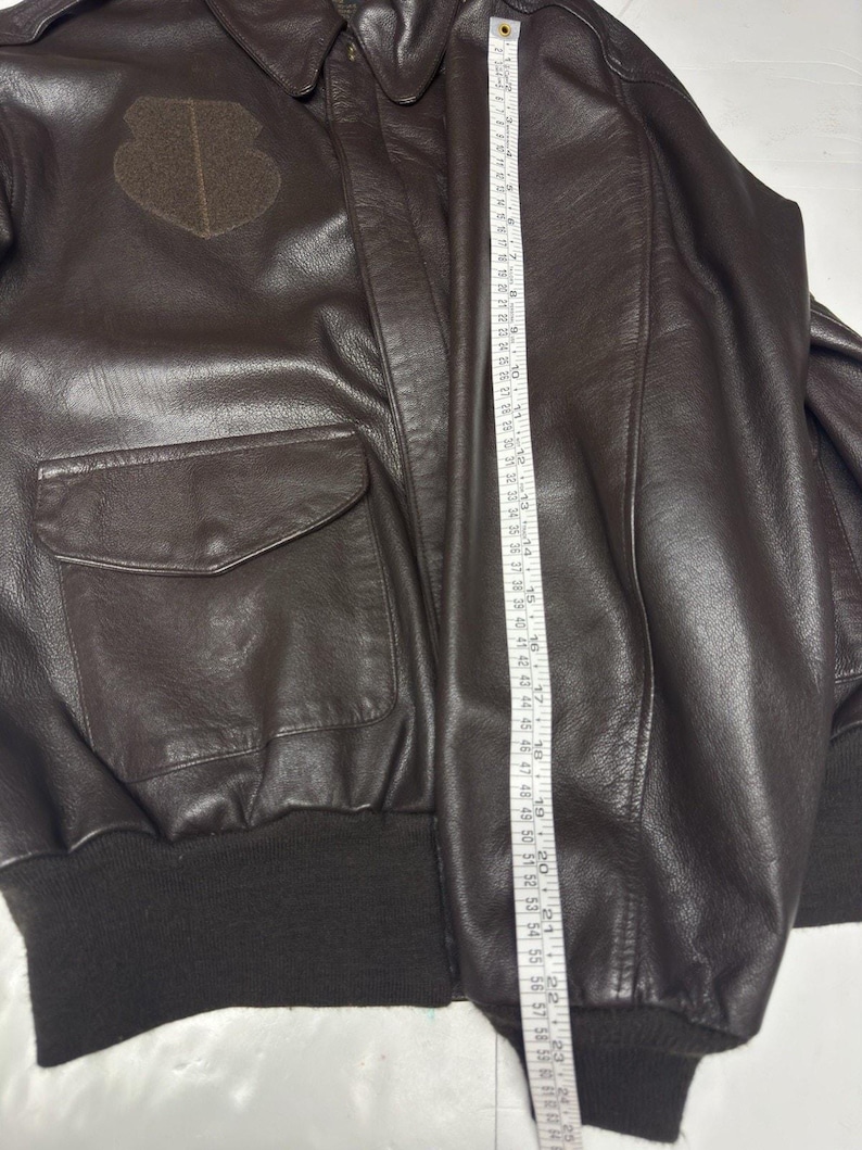 Vintage Avirex A-2 Bomber Flight Jacket Men’s 48 USA Goatskin Leather image 10