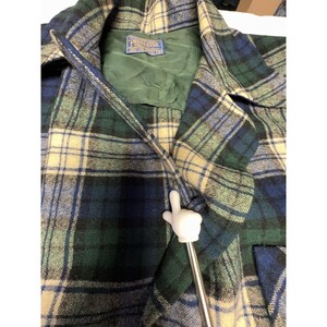 Pendleton Vintage Wool Plaid Chore Jacket Blue Green USA Men's M image 6