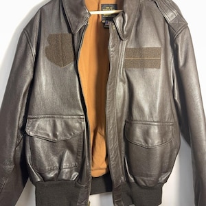 Vintage Avirex A-2 Bomber Flight Jacket Men’s 48 USA Goatskin Leather image 1