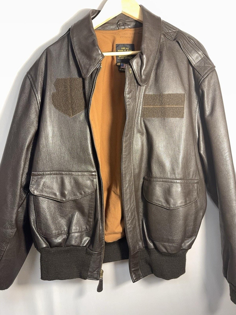 Vintage Avirex A-2 Bomber Flight Jacket Men’s 48 USA Goatskin Leather image 1