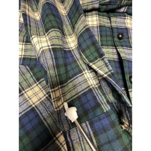 Pendleton Vintage Wool Plaid Chore Jacket Blue Green USA Men's M image 7