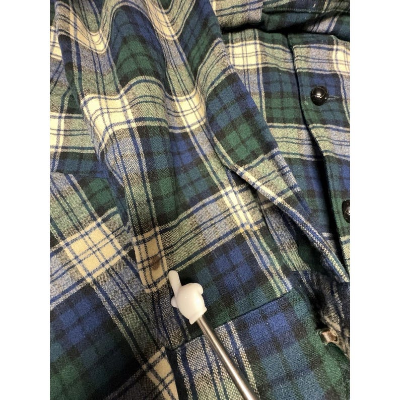 Pendleton Vintage Wool Plaid Chore Jacket Blue Green USA Men's M image 7
