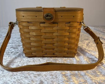Adorable Handmade Longaberger Saddlebrook Crossbody Basket Purse