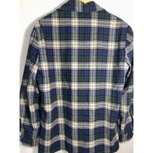 Pendleton Vintage Wool Plaid Chore Jacket Blue Green USA Men's M image 2