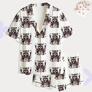 Pigiama Rock n Roll Raccoon – Divertente pigiama con stampa animalier punk