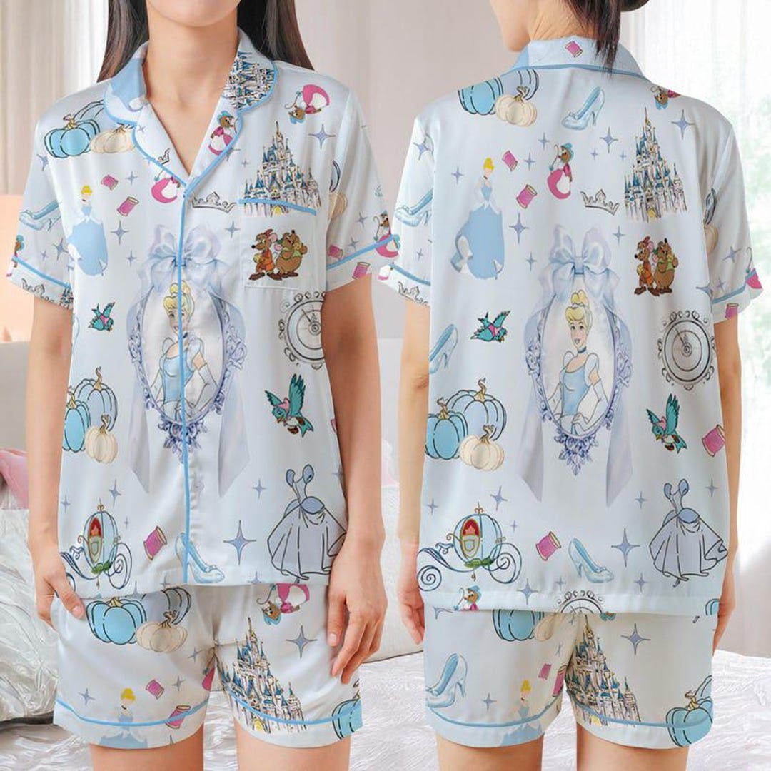 Cinderella Satin Pajamas Set, Princess Sleepwear for Women, Fairytale ...