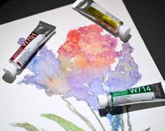 2026 New Holbein Pearl Colors Watercolor Set of 16 W791 | Shimmer Metallic Watercolor Paint