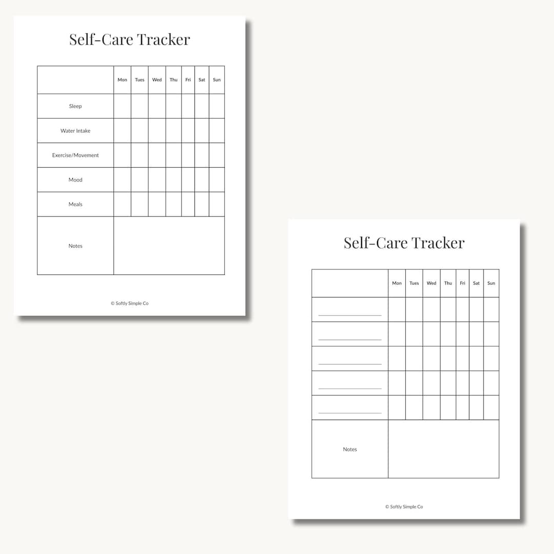 Self Care Tracker Printable for Moms | Weekly Wellness Planner PDF ...