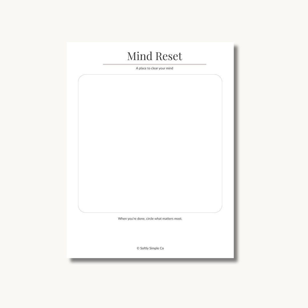 Brain Dump Printable for Moms | Daily Mind Reset Worksheet PDF ...