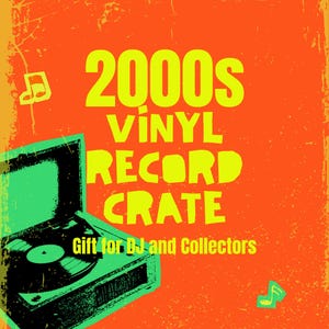 Krat voor vinylplaten uit de jaren 2000 | DJ Records-collectie | Gepersonaliseerd cadeau voor DJ en verzamelaars