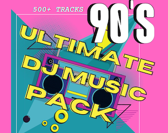 Pacchetto definitivo di musica DJ anni '90 / Oltre 500 brani selezionati / Collezione musicale / Download digitale