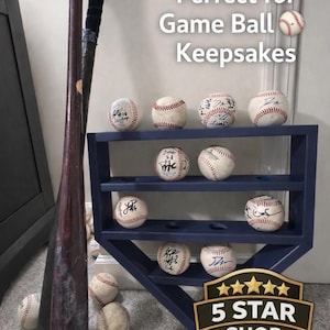 Baseball Holder Display | Signed Ball Keepsake Shelf | Sports Room Decor
