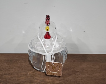 Gourmet Kitchen Clear Glass Chicken Shaped Jar 25oz/735ml