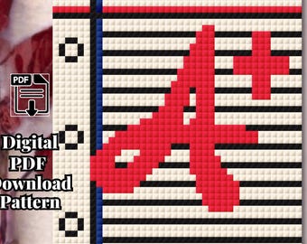 A+ Student - College Ruled School Paper - C2C Crochet Blanket Pattern (PDF Download)